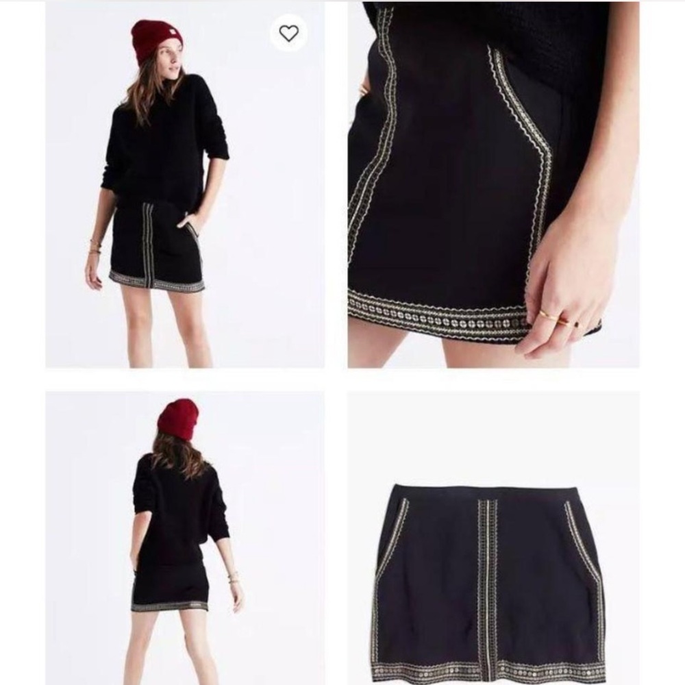 Madewell Black Embellished Mini Skirt